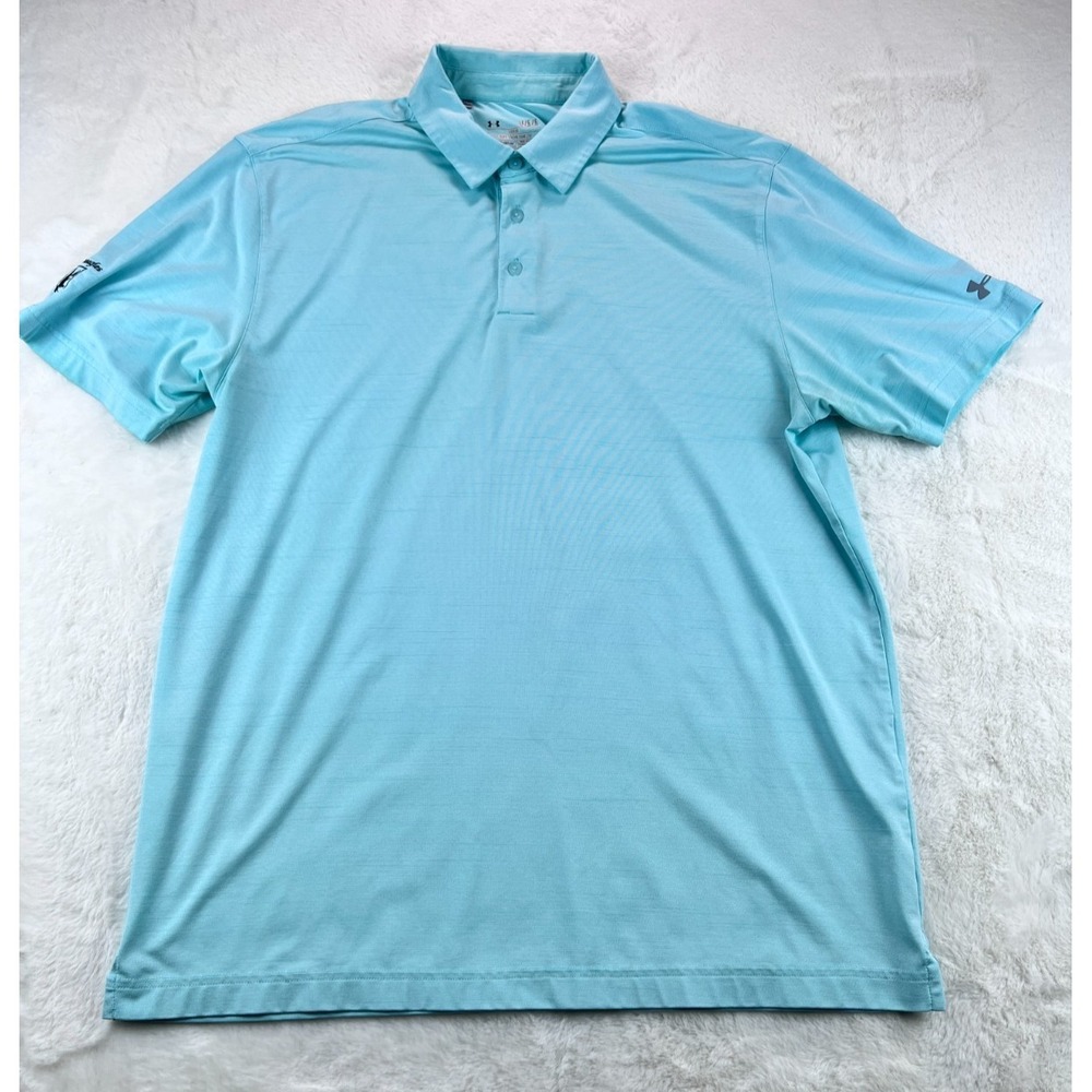 Under Armour HeatGear Golf Polo Mens Large Blue Glen Eagles Logo